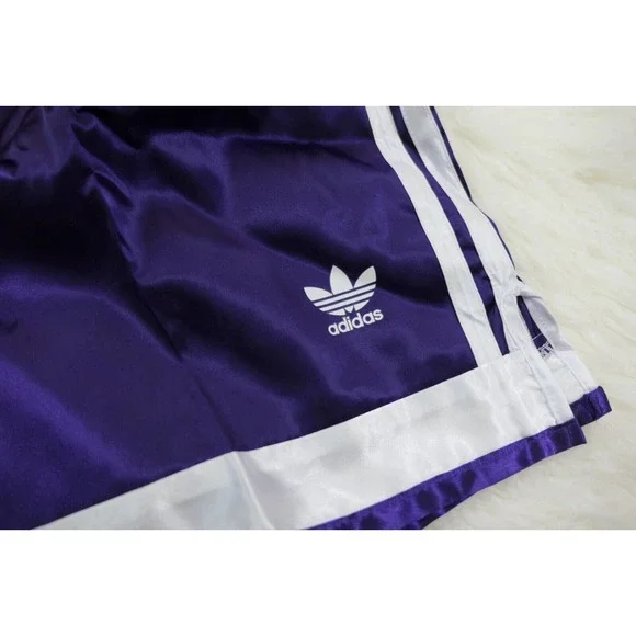 NWT 90s Y2K Vintage Adidas Spezial II Nylon Satin Soccer Shorts Purple Sz Small - Picture 2 of 12